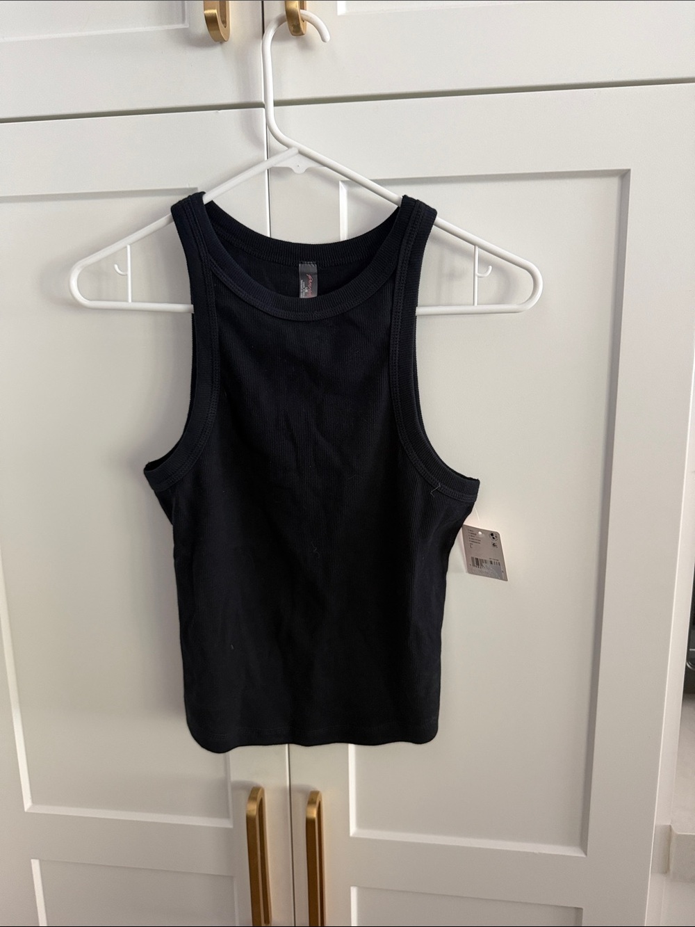 FP Movement Classic Black Ribbed Tank Top - Large